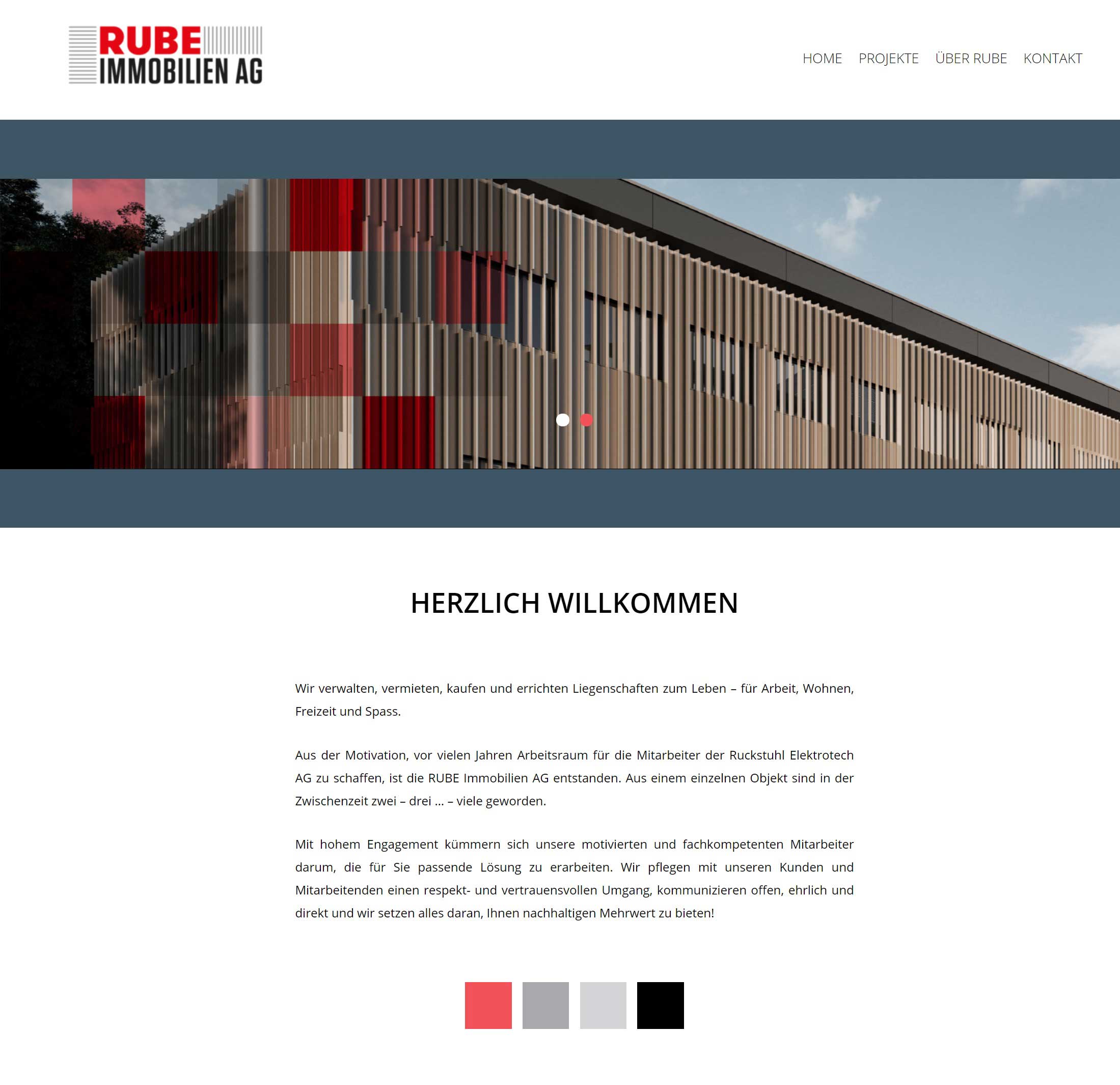 Rube-Immobilien Homepage