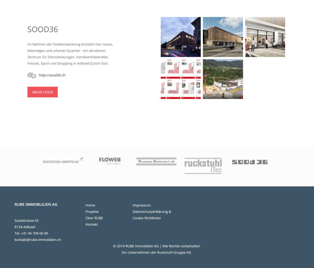 RUBE-Immobilien Homepage